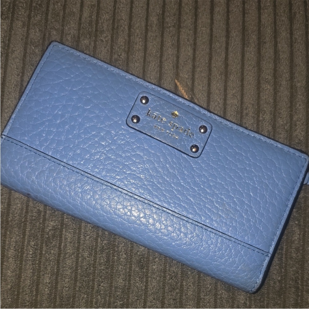 Kate Spade Blue Pebbled Leather Wallet